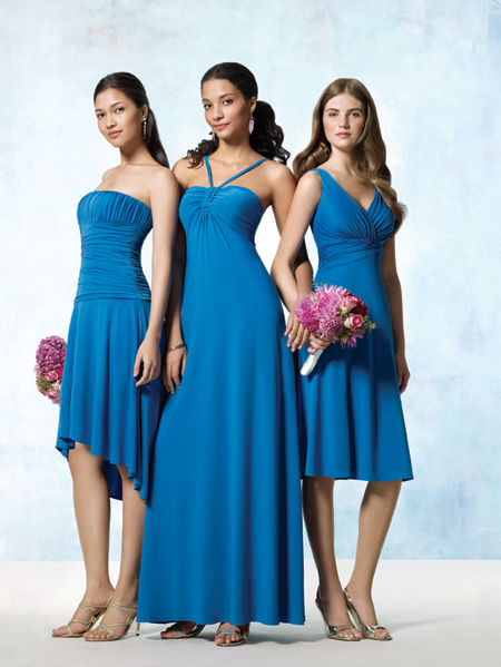 blue bridesmaid dresses by tiffany