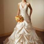 Ball gowns halter wedding gown