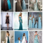 Tiffany Blue and Brown Bridesmaid Dresses