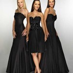 strapless black bridesmaid dresses