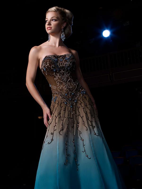 2012 Unique Custom Blue jasz couture wedding dress