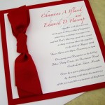 Square Wedding Invitation With Red Ribbon