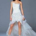 Asymetric nechline short best wedding dress