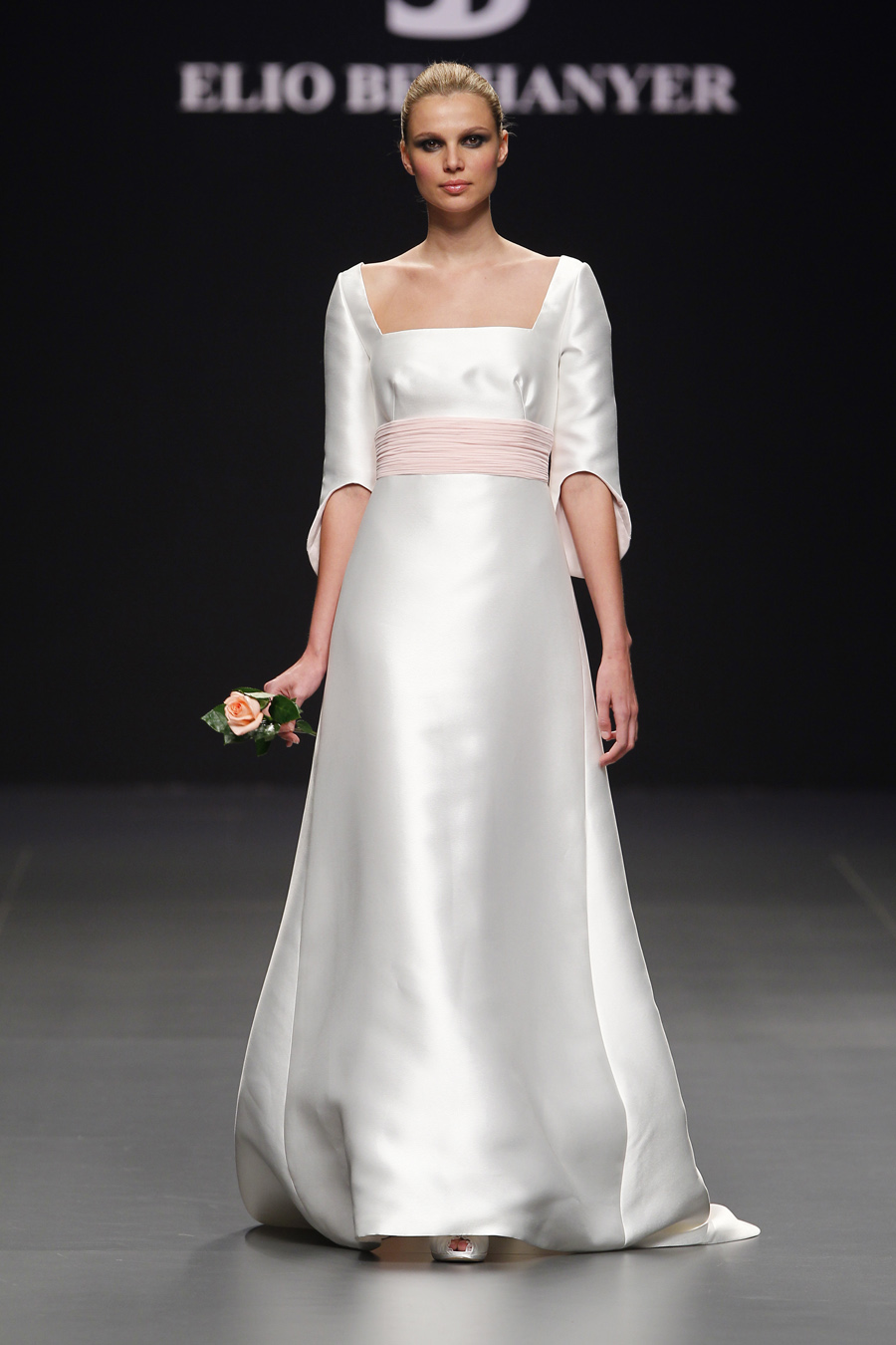 Empire Waist Satin Wedding Dress by Elio Berhanyer Bridal