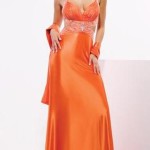 Halter Orange Bridesmaid dress