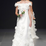 Short Sleeves Lace Flower Embelishment Wedding dress by Elio Berhanyer Bridal
