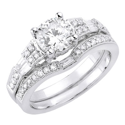 A great concept to include a delicate platinum diamond wedding ring to the 