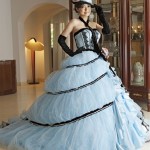 Blue and Black Gypsy Wedding Dress