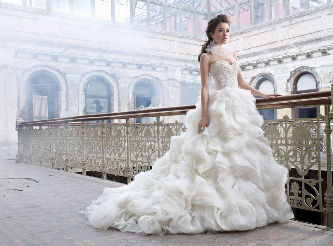 Rufled Bodice Sweethearth Wedding Dress 2012