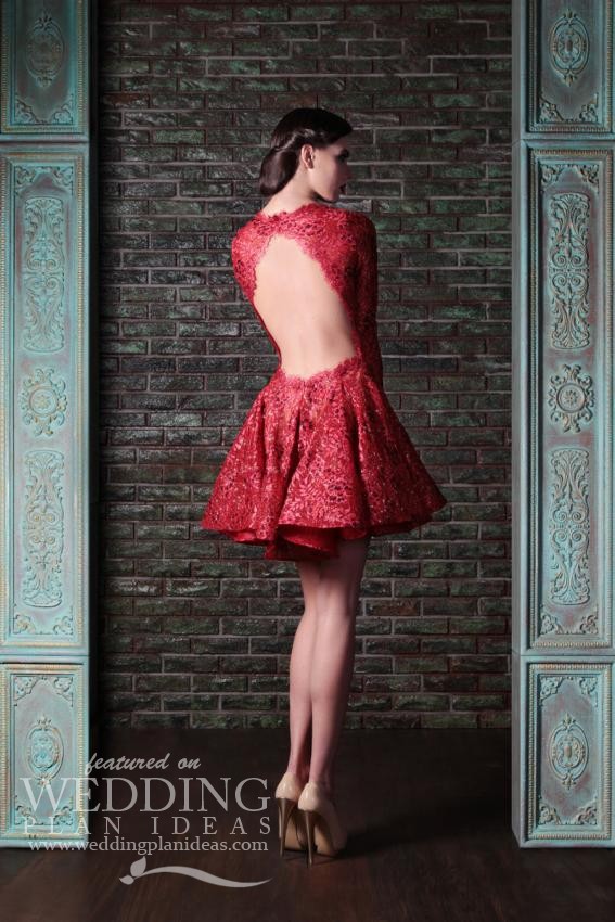 Red Short Wedding Dress by Rami Kadi