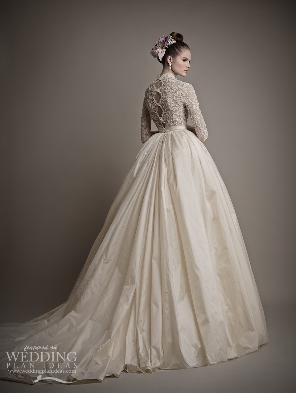 Charlotte Lace Wedding Dress by Ersa Atelier Back View