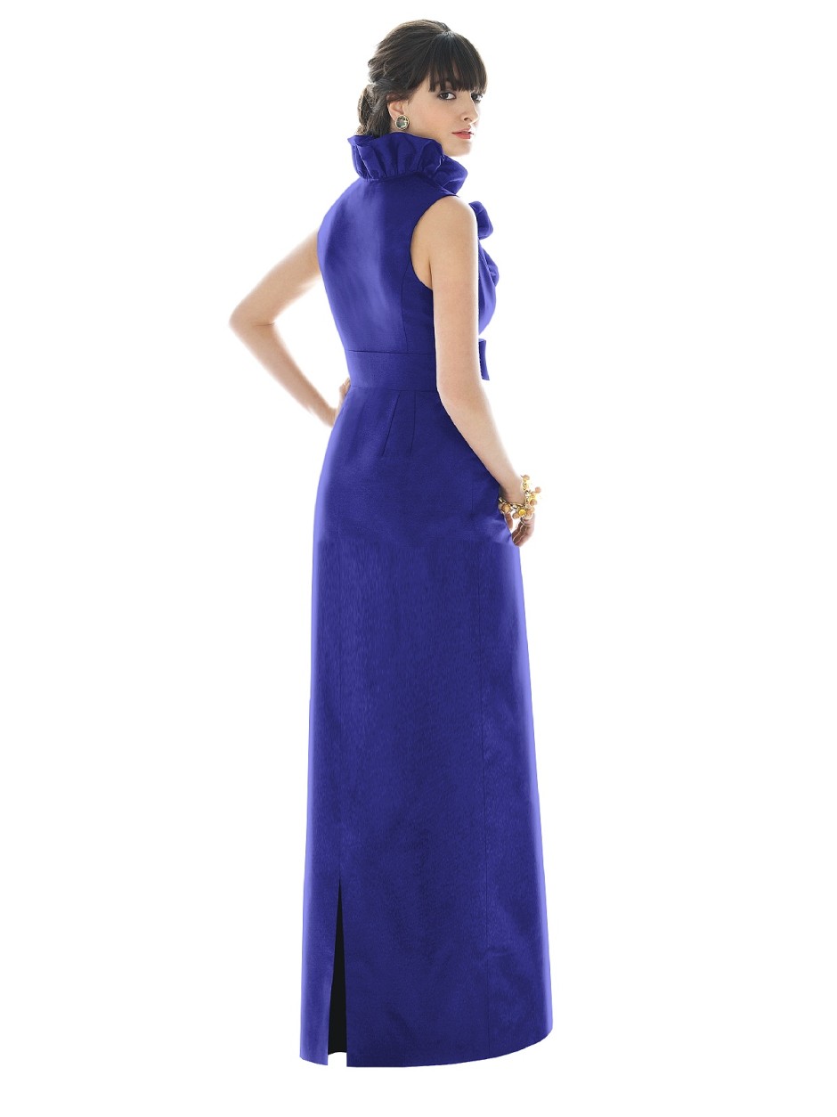 Back View of Blue Bridesmaid Dress by Alfred Sung
