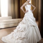 Classical Elegant Strapless Satin Wedding Dress Bridal Gown