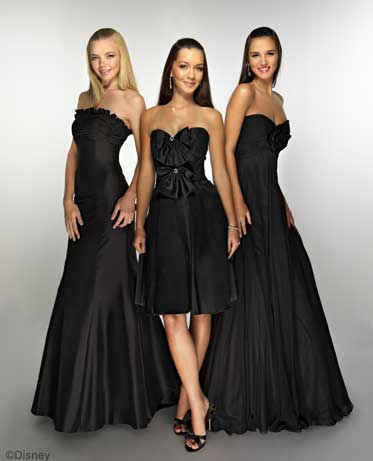 strapless black bridesmaid dresses