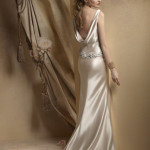 ivory dream sheath wedding gown open back