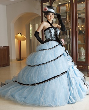 Blue and Black Gypsy Wedding Dress